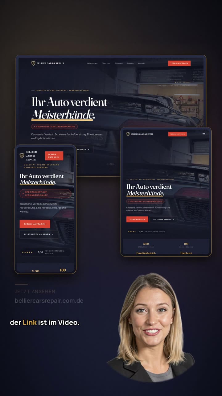 Instagram reel: the Bellier Cars & Repair website story
